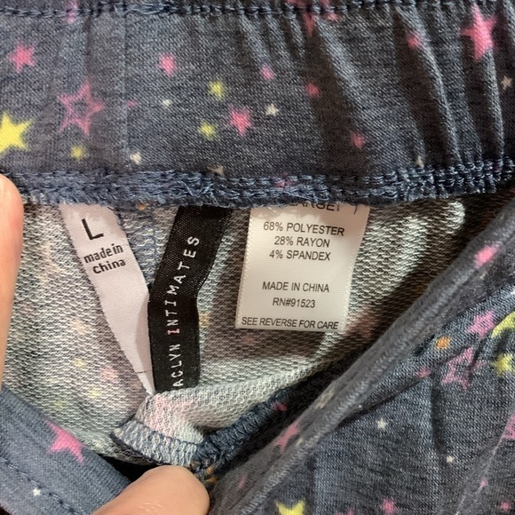 Jaclyn Womens Knit Pajama Pants in Lucky star print size large - Picture 3 of 5